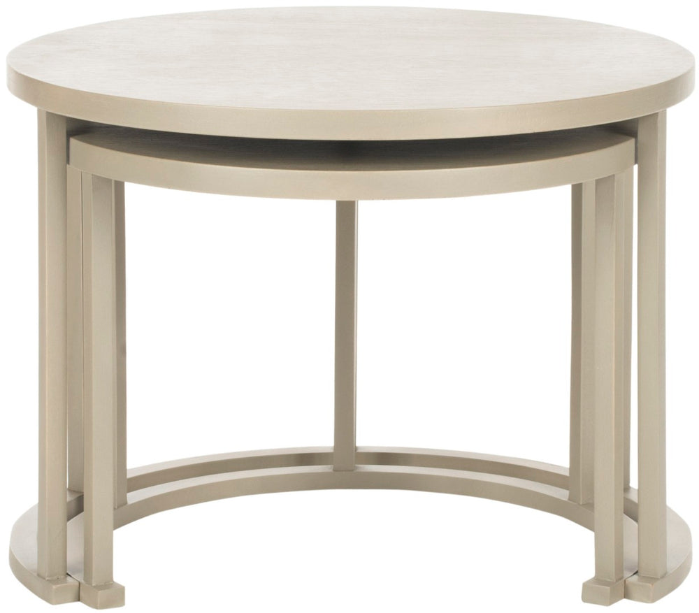 Safavieh Chindler Versatile Nesting Tables In Pearl Taupe - Elegant Bayur Wood Design For Modern Spaces AMH4619C
