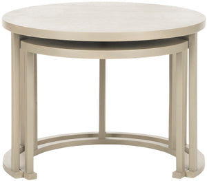 Safavieh Chindler Versatile Nesting Tables In Pearl Taupe - Elegant Bayur Wood Design For Modern Spaces AMH4619C