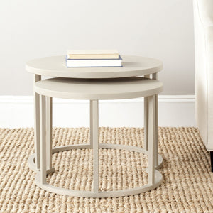Safavieh Chindler Versatile Nesting Tables In Pearl Taupe - Elegant Bayur Wood Design For Modern Spaces AMH4619C