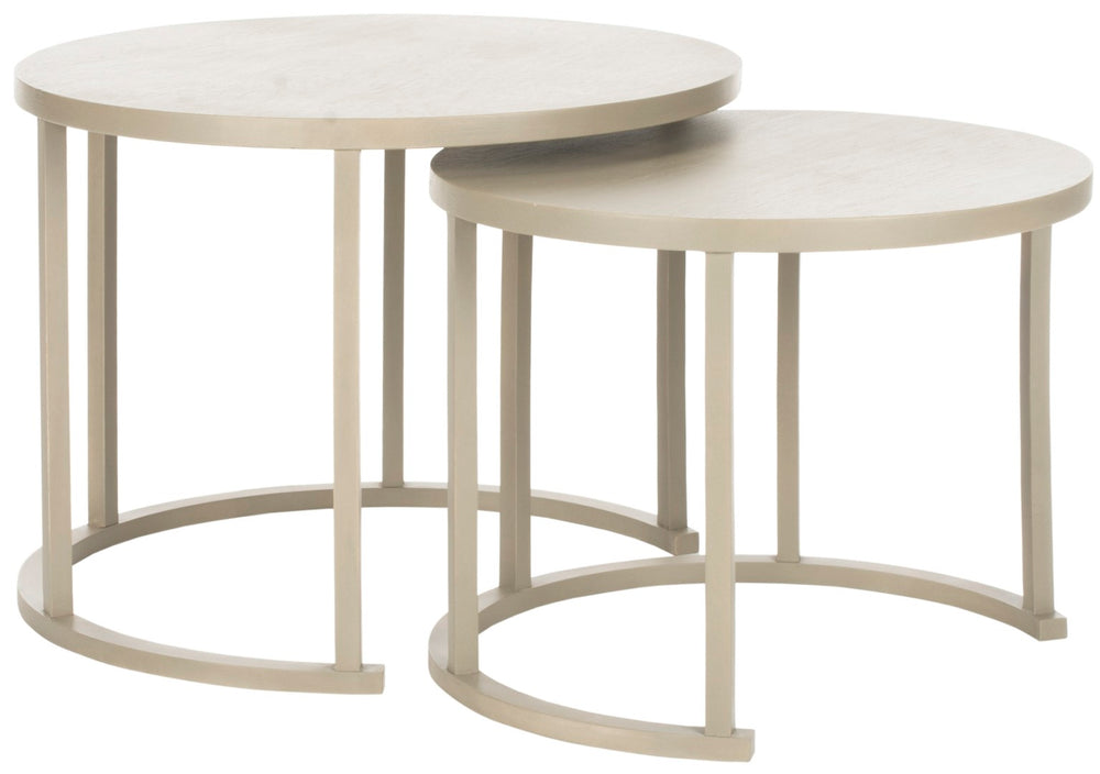 Safavieh Chindler Versatile Nesting Tables In Pearl Taupe - Elegant Bayur Wood Design For Modern Spaces AMH4619C