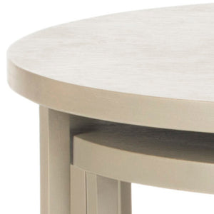 Safavieh Chindler Versatile Nesting Tables In Pearl Taupe - Elegant Bayur Wood Design For Modern Spaces AMH4619C