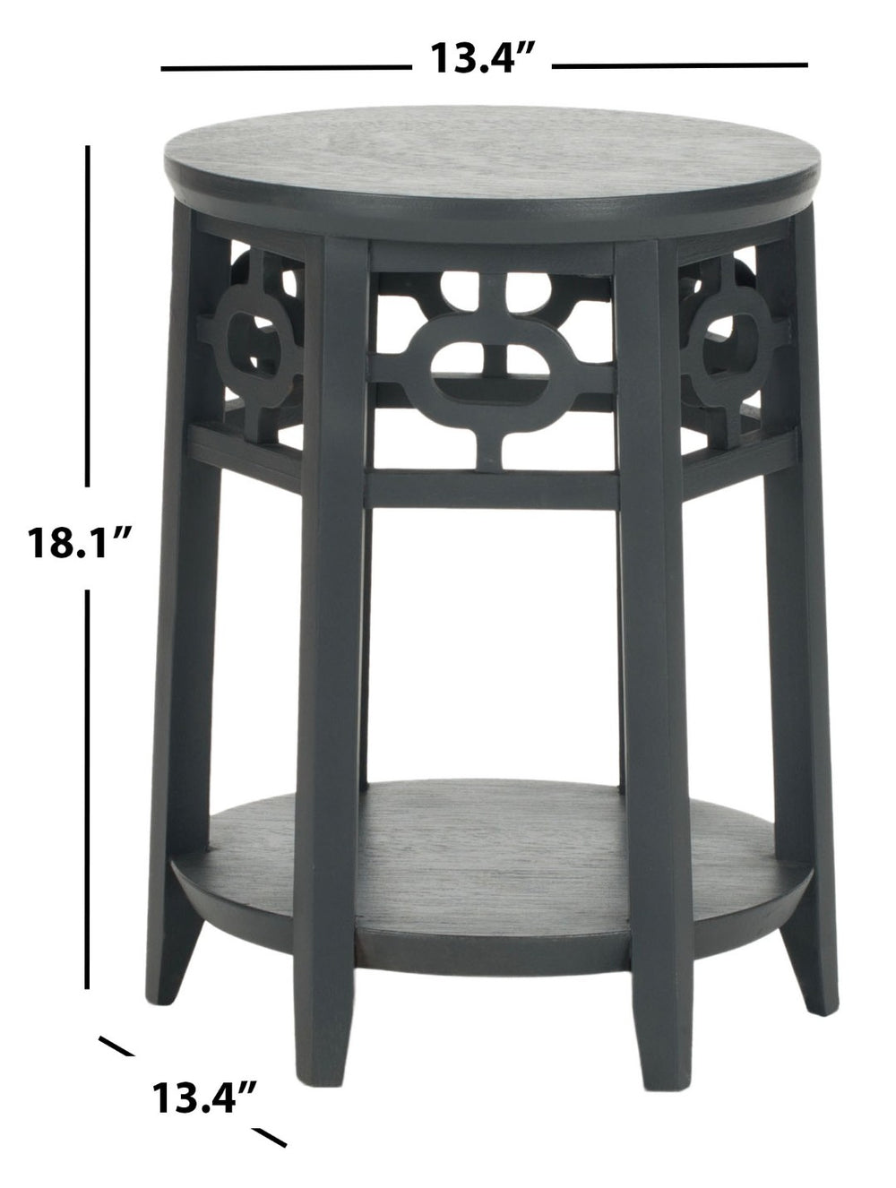 Safavieh Adela Side Table - Modern Charcoal Grey Accent With Lattice Detail For Living Room & Bedroom Spaces AMH4624A