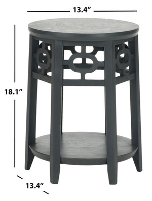 Safavieh Adela Side Table - Modern Charcoal Grey Accent With Lattice Detail For Living Room & Bedroom Spaces AMH4624A