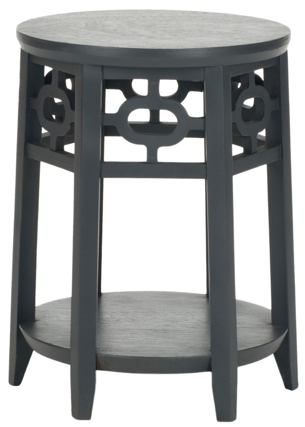 Safavieh Adela Side Table - Modern Charcoal Grey Accent With Lattice Detail For Living Room & Bedroom Spaces AMH4624A