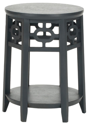 Safavieh Adela Side Table - Modern Charcoal Grey Accent With Lattice Detail For Living Room & Bedroom Spaces AMH4624A
