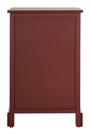 Safavieh Carrie Coastal Charm Side Table With Ample Storage, Removable Baskets, And Timeless Design Red AMH5700E