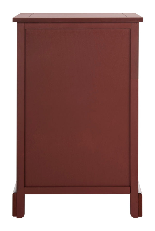 Safavieh Carrie Coastal Charm Side Table With Ample Storage, Removable Baskets, And Timeless Design Red AMH5700E