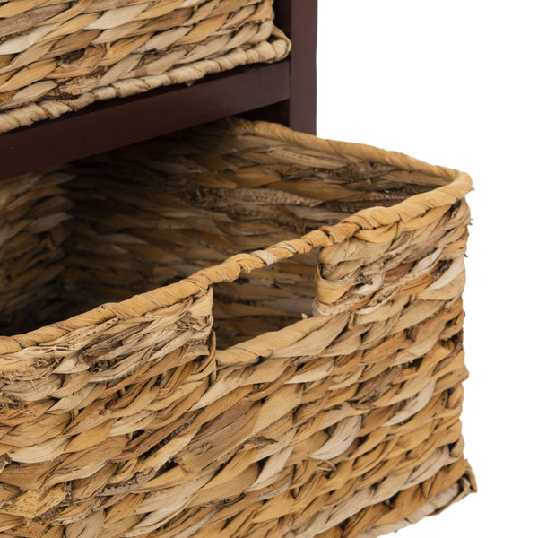 Safavieh Carrie Coastal Charm Side Table With Ample Storage, Removable Baskets, And Timeless Design Red AMH5700E