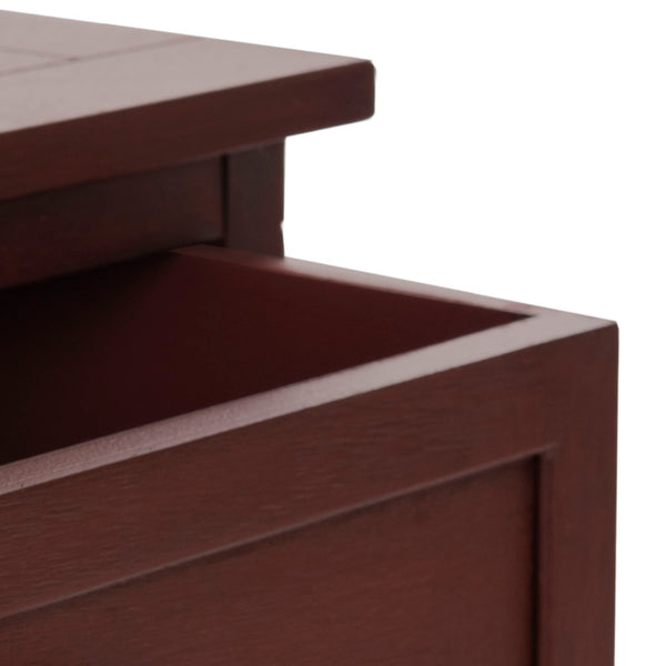 Safavieh Carrie Coastal Charm Side Table With Ample Storage, Removable Baskets, And Timeless Design Red AMH5700E