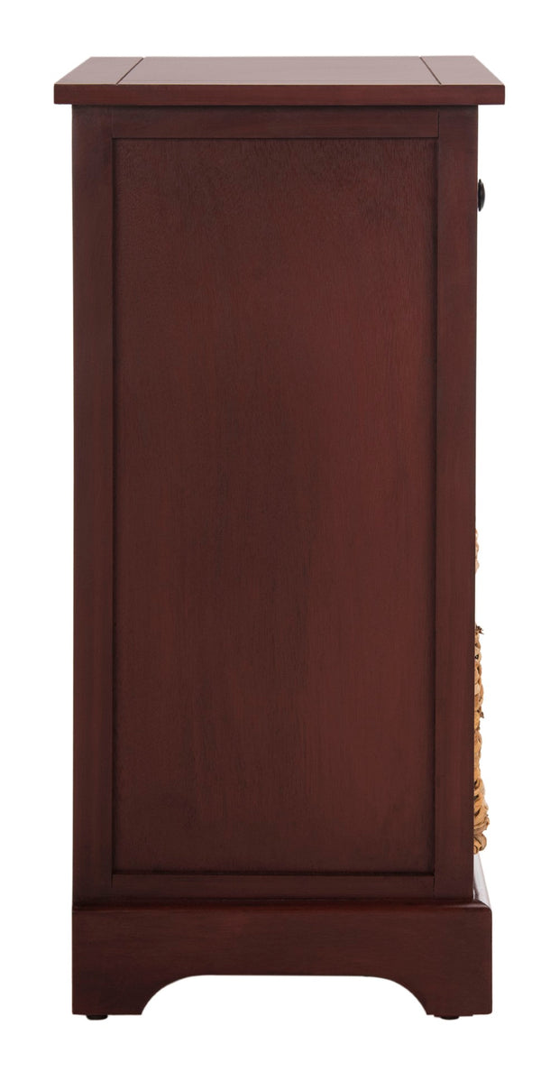Safavieh Carrie Coastal Charm Side Table With Ample Storage, Removable Baskets, And Timeless Design Red AMH5700E