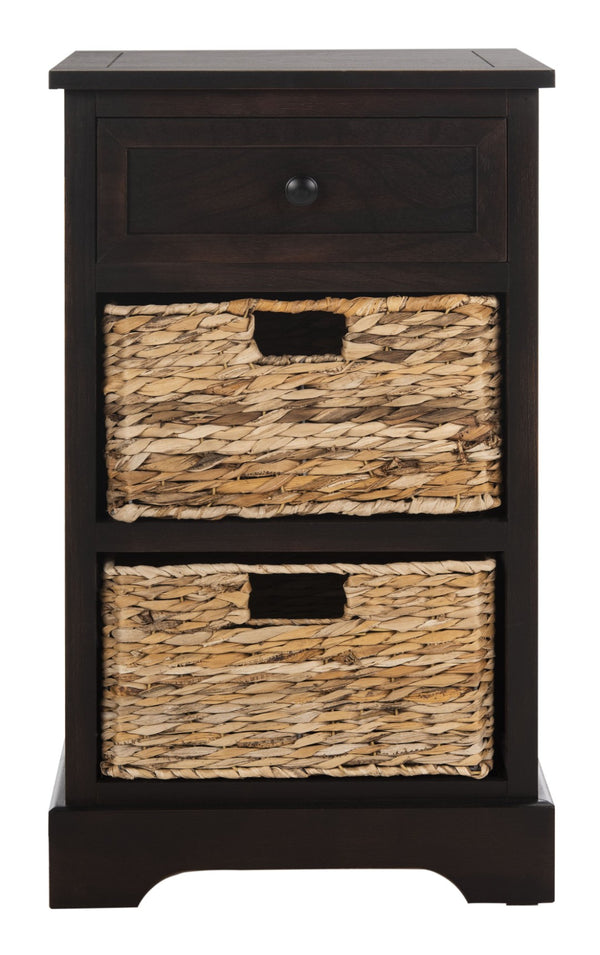 Safavieh Carrie Coastal Charm Side Table With Ample Storage, Removable Baskets, And Timeless Design Brown AMH5700F