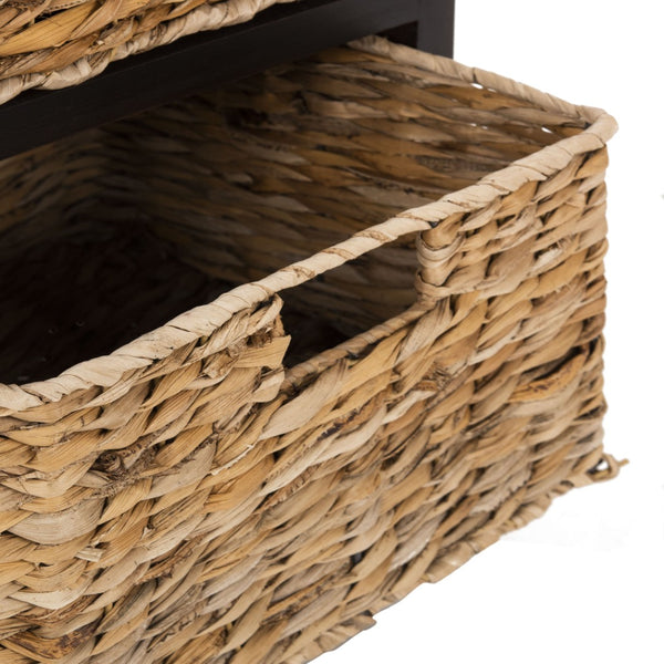 Safavieh Carrie Coastal Charm Side Table With Ample Storage, Removable Baskets, And Timeless Design Brown AMH5700F