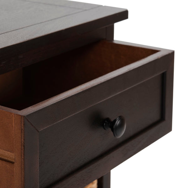Safavieh Carrie Coastal Charm Side Table With Ample Storage, Removable Baskets, And Timeless Design Brown AMH5700F