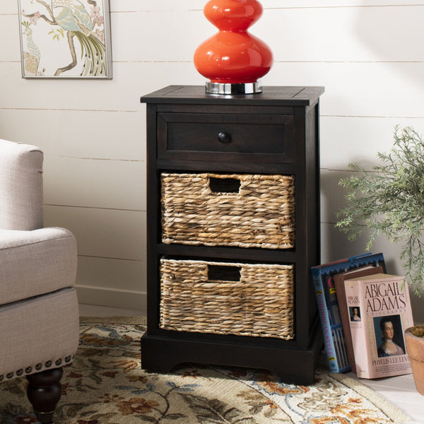Safavieh Carrie Coastal Charm Side Table With Ample Storage, Removable Baskets, And Timeless Design Brown AMH5700F