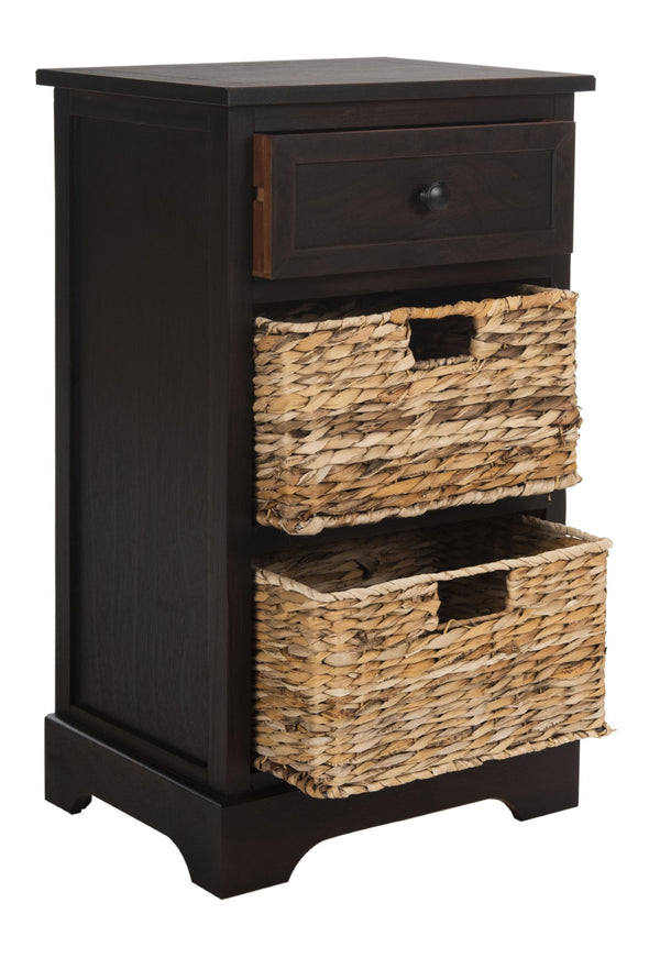 Safavieh Carrie Coastal Charm Side Table With Ample Storage, Removable Baskets, And Timeless Design Brown AMH5700F