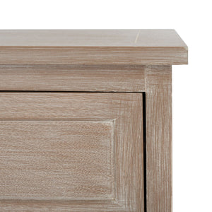 Safavieh Carrie Coastal Charm Side Table With Ample Storage, Removable Baskets, And Timeless Design White Wash AMH5700G
