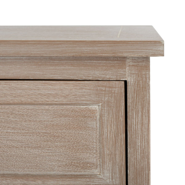 Safavieh Carrie Coastal Charm Side Table With Ample Storage, Removable Baskets, And Timeless Design White Wash AMH5700G