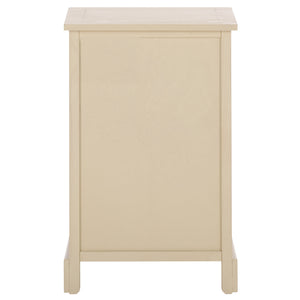 Carrie Compact Side Table With Two Woven Baskets & Drawer, Rich Stain Finish For Timeless Storage