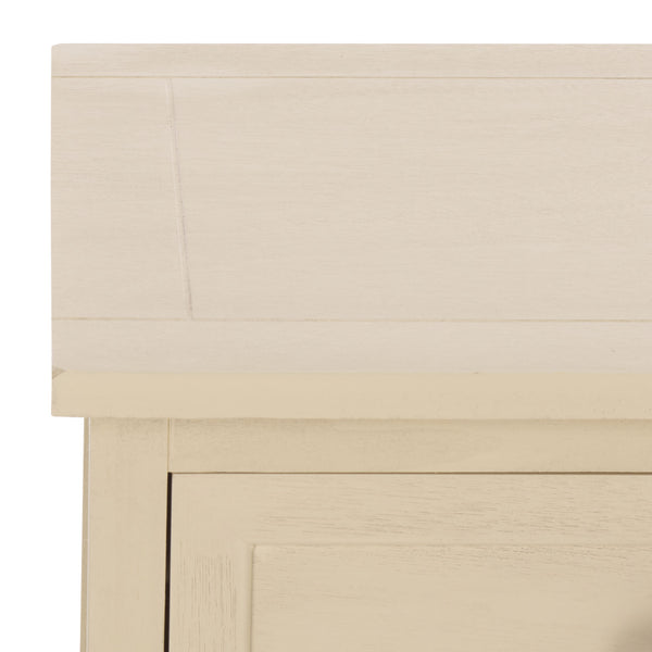 Carrie Compact Side Table With Two Woven Baskets & Drawer, Rich Stain Finish For Timeless Storage