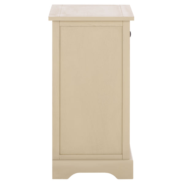 Carrie Compact Side Table With Two Woven Baskets & Drawer, Rich Stain Finish For Timeless Storage