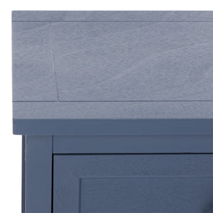 Carrie Compact Side Table With Two Woven Baskets & Drawer, Rich Stain Finish For Timeless Storage