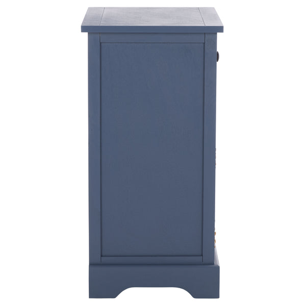 Carrie Compact Side Table With Two Woven Baskets & Drawer, Rich Stain Finish For Timeless Storage