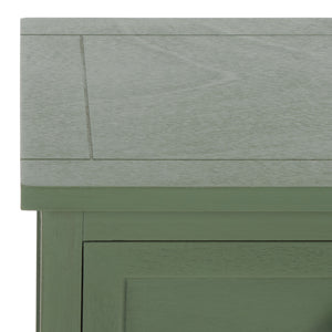 Carrie Compact Side Table With Two Woven Baskets & Drawer, Rich Stain Finish For Timeless Storage