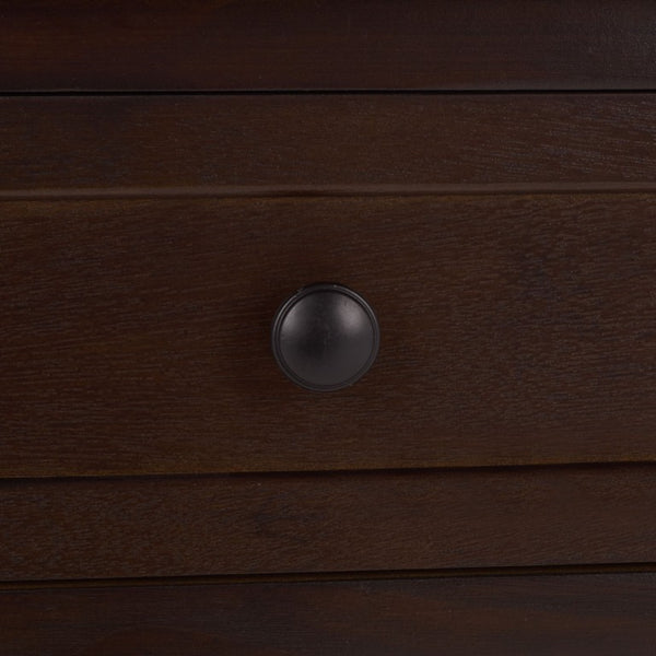 Safavieh Damien Pine Wood Storage Bench with Wicker Baskets and Drawers for Bedroom Entry Dark Chocolate AMH5701F