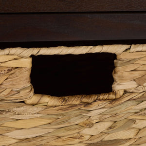 Safavieh Damien Pine Wood Storage Bench with Wicker Baskets and Drawers for Bedroom Entry Dark Chocolate AMH5701F