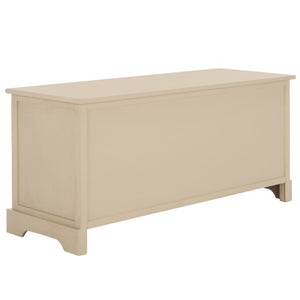 Safavieh Damien Pine Wood Storage Bench with Wicker Baskets and Drawers for Bedroom Entry Sand AMH5701G