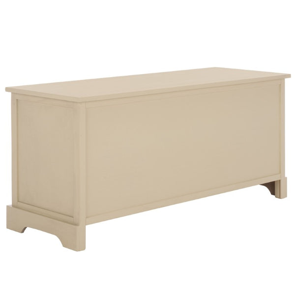 Safavieh Damien Pine Wood Storage Bench with Wicker Baskets and Drawers for Bedroom Entry Sand AMH5701G