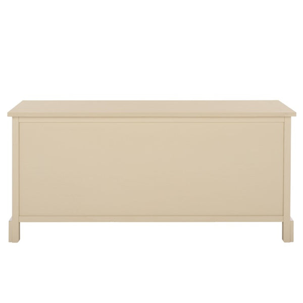 Safavieh Damien Pine Wood Storage Bench with Wicker Baskets and Drawers for Bedroom Entry Sand AMH5701G