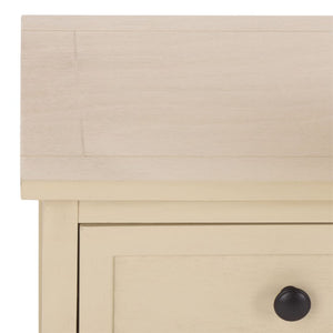 Safavieh Damien Pine Wood Storage Bench with Wicker Baskets and Drawers for Bedroom Entry Sand AMH5701G