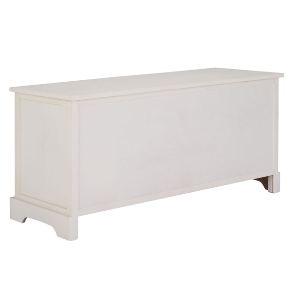 Damien Coastal 3-Drawer Storage Bench With Wicker Baskets — Slim Entryway Organizer For Small Spaces