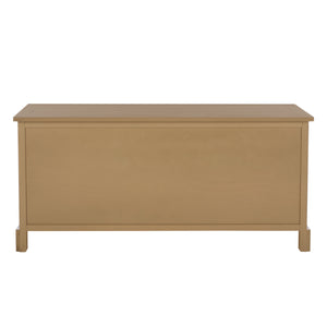 Damien Coastal 3-Drawer Storage Bench With Wicker Baskets — Slim Entryway Organizer For Small Spaces