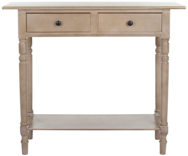 Safavieh Rosemary 2 Drawer Console - Classic-Contemporary Design With Elegant Spindle Details For Stylish Storage Vintage Grey AMH5705A