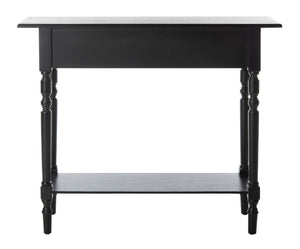 Safavieh Rosemary 2 Drawer Console - Classic-Contemporary Design With Elegant Spindle Details For Stylish Storage Distressed  Black AMH5705B