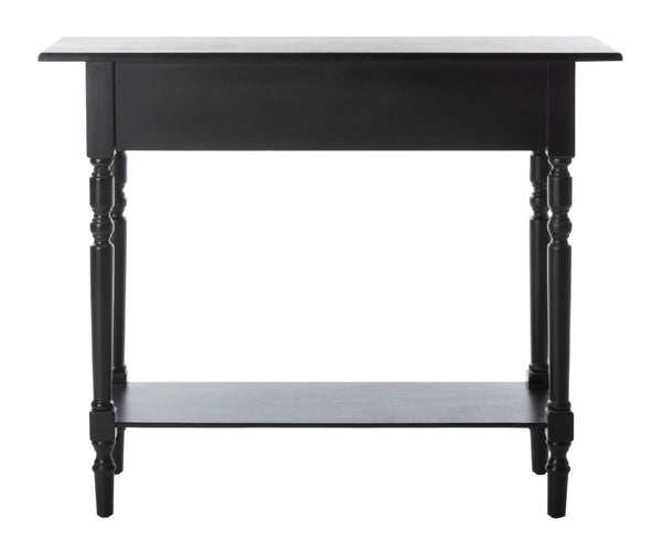 Safavieh Rosemary 2 Drawer Console - Classic-Contemporary Design With Elegant Spindle Details For Stylish Storage Distressed  Black AMH5705B