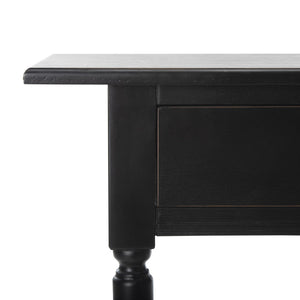 Safavieh Rosemary 2 Drawer Console - Classic-Contemporary Design With Elegant Spindle Details For Stylish Storage Distressed  Black AMH5705B