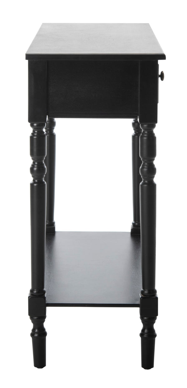 Safavieh Rosemary 2 Drawer Console - Classic-Contemporary Design With Elegant Spindle Details For Stylish Storage Distressed  Black AMH5705B