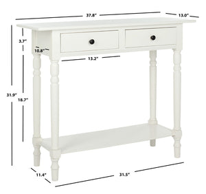 Safavieh Rosemary 2 Drawer Console - Classic-Contemporary Design With Elegant Spindle Details For Stylish Storage Distressed  Cream AMH5705C