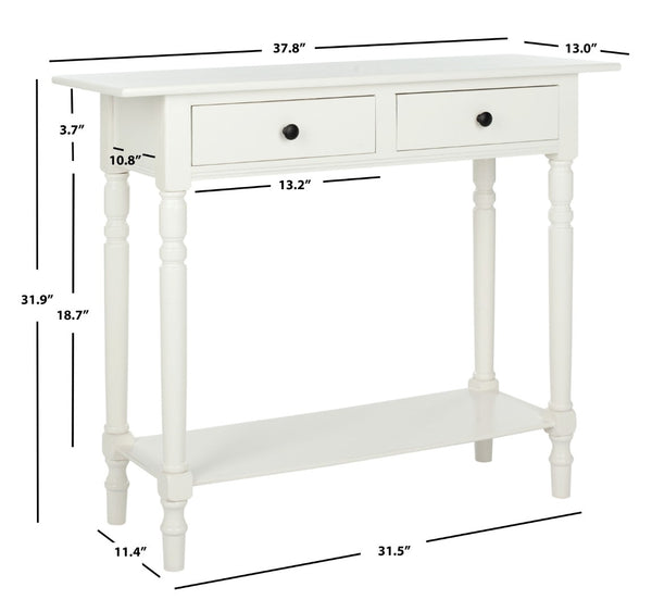 Safavieh Rosemary 2 Drawer Console - Classic-Contemporary Design With Elegant Spindle Details For Stylish Storage Distressed  Cream AMH5705C
