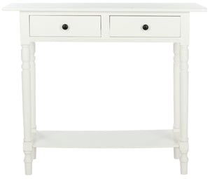 Safavieh Rosemary 2 Drawer Console - Classic-Contemporary Design With Elegant Spindle Details For Stylish Storage Distressed  Cream AMH5705C