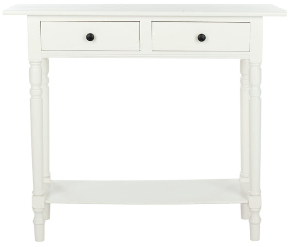 Safavieh Rosemary 2 Drawer Console - Classic-Contemporary Design With Elegant Spindle Details For Stylish Storage Distressed  Cream AMH5705C