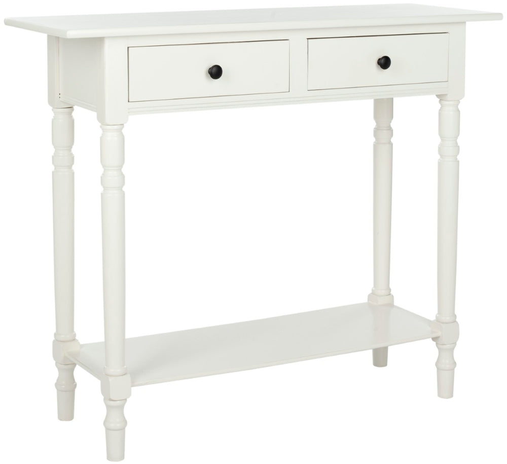 Safavieh Rosemary 2 Drawer Console - Classic-Contemporary Design With Elegant Spindle Details For Stylish Storage Distressed  Cream AMH5705C