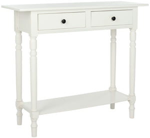 Safavieh Rosemary 2 Drawer Console - Classic-Contemporary Design With Elegant Spindle Details For Stylish Storage Distressed  Cream AMH5705C