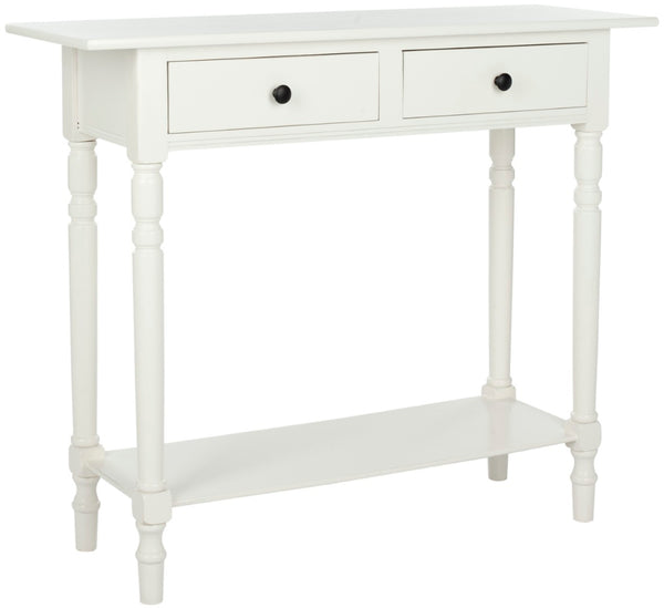 Safavieh Rosemary 2 Drawer Console - Classic-Contemporary Design With Elegant Spindle Details For Stylish Storage Distressed  Cream AMH5705C