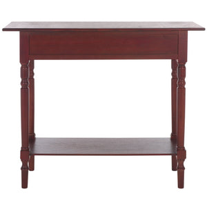 Safavieh Rosemary 2 Drawer Console - Classic-Contemporary Design With Elegant Spindle Details For Stylish Storage Dark Cherry AMH5705D