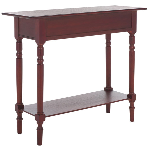 Safavieh Rosemary 2 Drawer Console - Classic-Contemporary Design With Elegant Spindle Details For Stylish Storage Dark Cherry AMH5705D