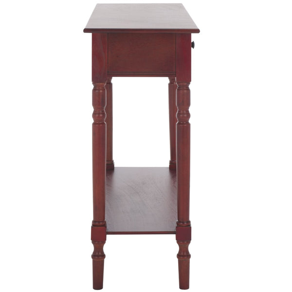 Safavieh Rosemary 2 Drawer Console - Classic-Contemporary Design With Elegant Spindle Details For Stylish Storage Dark Cherry AMH5705D